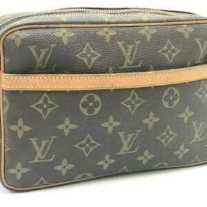 Auth Louis Vuitton Monogram Compiegne 23 M51847 Clutch Bag NS040426